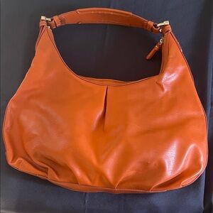 Elegant Orange Leather Hobo Bag Liz Claiborne